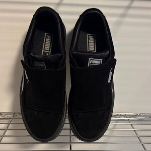 Puma Women’s Black Suede Sneakers with Velcro top